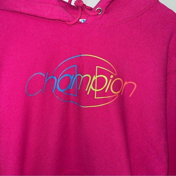 Champion Hoodie Women's Size 1X Bright Pink Reverse Weave Heavyweight Cotton‎ - Picture 4 of 10